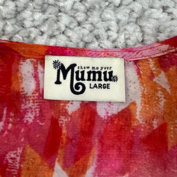 Show Mw Your Mumu Peta Tunic Magma Hot Orange Oversized - Picture 3 of 7